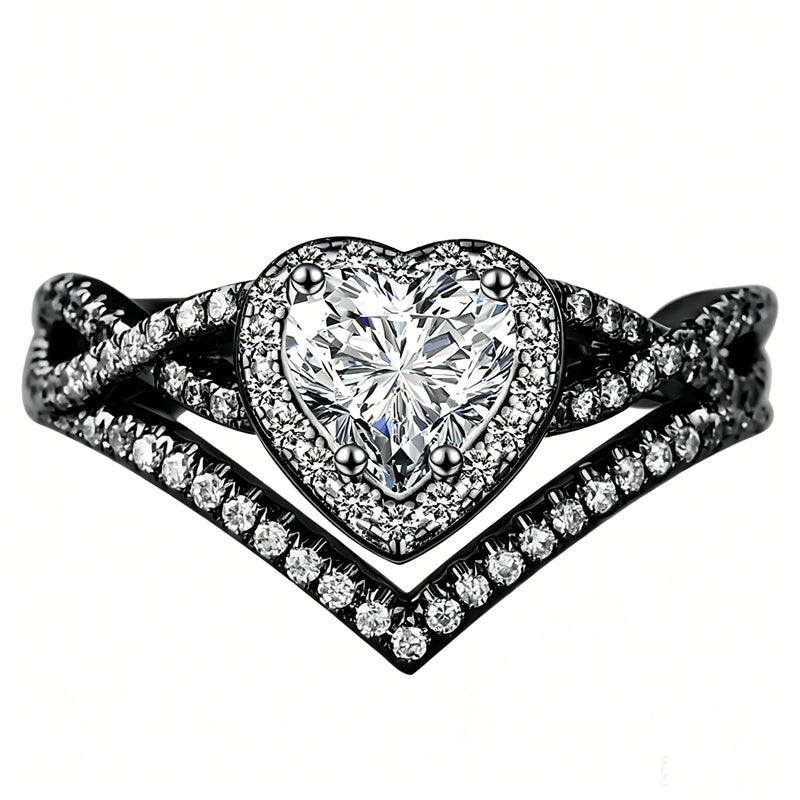 Sterling Silver 10K 14K 18K Gold 1CT-4CT Heart Round Teardrop Oval Moissanite Engagement Rings Set for Women