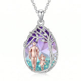 Sterling Silver Crystal Father Daughter Pendant Necklace from Dad  I Love You Forever Jewelry