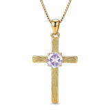 14K Gold Plated  Birthstone Cross Necklace  Pendant Necklace Mother's Day Birthday Gifts for Women