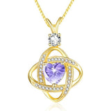 14K Gold Plated Heart Birthstone Infinity Pendant Necklace for Women Anniversary Christmas Birthday Gifts