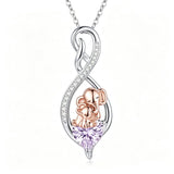 Sterling Silver 12 Month Birthstone Infinity Heart Animal Pendant Necklace Christmas Birthday Jewelry Gift