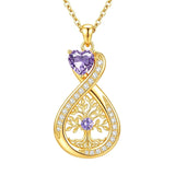14K Gold Plated Infinity Birthstone  Butterfly Cross Necklace for Women