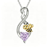 Sterling Silver 12 Month Birthstone Infinity Heart Animal Pendant Necklace Christmas Birthday Jewelry Gift