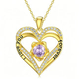 14K Gold Plated  Birthstone Rose Flower Pendant Necklace Birthday Wedding Anniversary Jewelry Gifts for Women