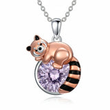Sterling Silver Birthstone Red Panda Pendant Necklace for Women Birthstone Christmas Birthday  Gifts