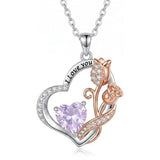 14K Gold Plated  Birthstone Rose Flower Necklaces for Women
