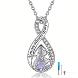 Sterling Silver Personalized Engraved Infinity Urn Necklace for Ashes