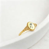 925 Sterling Silver Birth Flower Ring Vintage Flower Signet Ring Mother's Day Gift