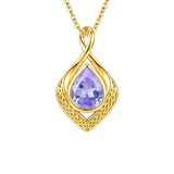 14K Gold Plated  Birthstone Celtic Knot Infinity Necklace  Birthday Christmas Jewelry Gift