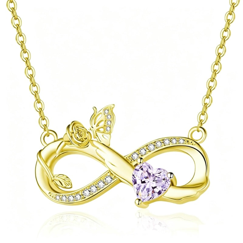 14K Gold Plated Birthstone Butterfly Necklace for Women Ideal Gift for Anniversary Christmas Birthday