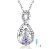 Sterling Silver Personalized Engraved Infinity Urn Necklace for Ashes