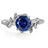 Sterling Silver Round Shaped Gemstone Branch Ring