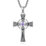 925 Sterling Silver Cross Necklace for Men  Amulet Necklace Protection Jewelry Religious Gifts with 2.5mm 22"+2" Rolo Chain