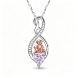 Sterling Silver 12 Month Birthstone Infinity Heart Animal Pendant Necklace Christmas Birthday Jewelry Gift