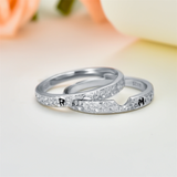 Personalized Hollow Heart 925 Silver White Gold Plated Couple Rings for Women Men