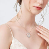 925 Sterling Silver Parent And 2 Children Family Pendant Necklace Gift for Mother