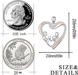 925 Sterling Silver Parent And 2 Children Family Pendant Necklace Gift for Mother