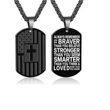Stainless Steel American Dog Tag Pendant Necklace for Men