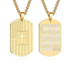 Stainless Steel American Dog Tag Pendant Necklace for Men