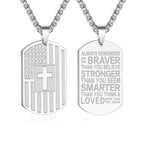 Stainless Steel American Dog Tag Pendant Necklace for Men