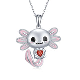 Axolotl Necklace 925 Sterling Silver Axolotl Pendant Cute Animal Jewelry Gift for Women Girls Daughter