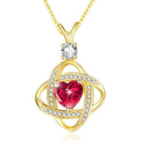 14K Gold Plated Heart Birthstone Infinity Pendant Necklace for Women Anniversary Christmas Birthday Gifts
