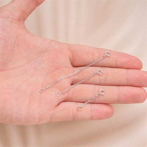 3 Pcs 925 Sterling Silver Necklace Extender Sterling Silver Chain Extenders for Necklaces Bracelet Extender