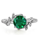Sterling Silver Round Shaped Gemstone Branch Ring