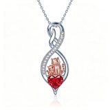 Sterling Silver 12 Month Birthstone Infinity Heart Animal Pendant Necklace Christmas Birthday Jewelry Gift
