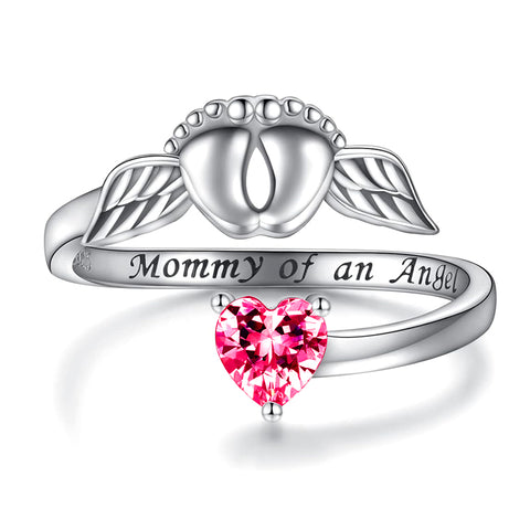 Sterling Silver Miscarriage Ring Mother Loss of Pregnancy Rings Infant Loss Jewelry Memorial Losing Child for Women Mom