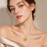 14K Gold Plated Heart Birthstone Infinity Necklace Christmas Valentine Birthday Gift