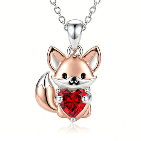 Sterling Silver 12 Month Birthstones Hedgehog Pug Fox Otter Pendant Necklace Gifts for  Birthday, Christmas, Graduation