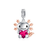 Sterling Silver Birthstone Axolotl  Bead Charm for Axolotl Lovers