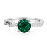 Sterling Silver 7x7mm Round Cut Gemstone Twist Infinity Engagement Ring for Women