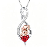 Sterling Silver 12 Month Birthstone Infinity Heart Animal Pendant Necklace Christmas Birthday Jewelry Gift