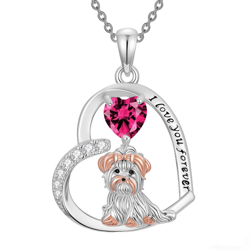 Sterling Silver 12 Month Birthstone Yorkshire Pendant Necklace