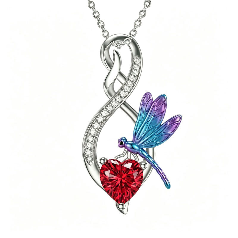 Sterling Silver 12 Month Birthstone Infinity Heart Animal Pendant Necklace Christmas Birthday Jewelry Gift