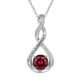 14K Gold Plated 12 Month Birthstone Infinity Twisted Pendant Necklace Mother's Day Christmas Anniversary Birthday Gift