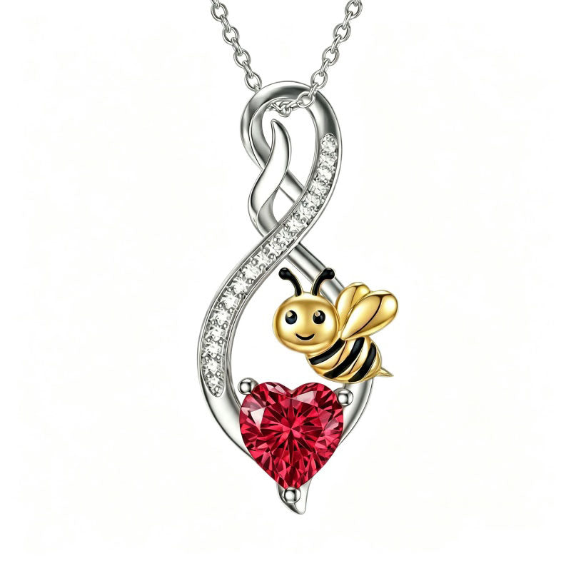 Sterling Silver 12 Month Birthstone Infinity Heart Animal Pendant Necklace Christmas Birthday Jewelry Gift