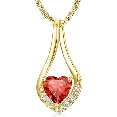 Sterling Silver 18K Yellow/White Gold Plated Forever Love Heart Infinity Pendant Necklace