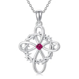 Sterling Silver 12 Birthstones Twisted Cross Necklace for Women