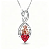 Sterling Silver 12 Month Birthstone Infinity Heart Animal Pendant Necklace Christmas Birthday Jewelry Gift