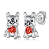 Dog Earrings for Women 925 Sterling Silver French Bulldog Earrings Animal Dog Jewelry Gifts for Girls Women