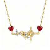14K Gold Plated Birthstone Butterfly Cross Necklace for Women Anniversary Christmas Birthday Gift