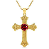 14K Gold Plated  Birthstone Cross Necklace  Pendant Necklace Mother's Day Birthday Gifts for Women