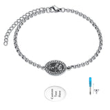 Sterling Silver 12-Month Birth Flower Urn Bracelet for Ashes