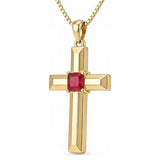 14K Gold Plated  Birthstone Cross Necklace  Pendant Necklace Mother's Day Birthday Gifts for Women