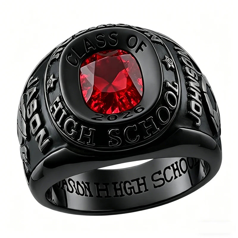 Copper Sterling Silver Custom Birthstone Class Ring for Men