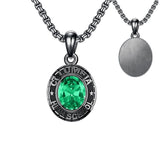 Sterling Silver Oval Personalized Text and Birthstone Class Pendant Necklace