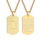 Stainless Steel American Dog Tag Pendant Necklace for Men